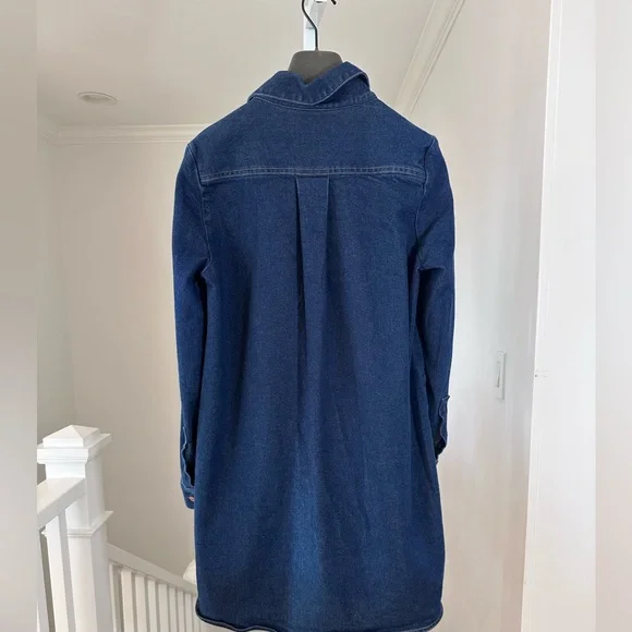 Like New See by Chloe Denim Long Sleeve Shirt Polo Dress FR 40 US 8